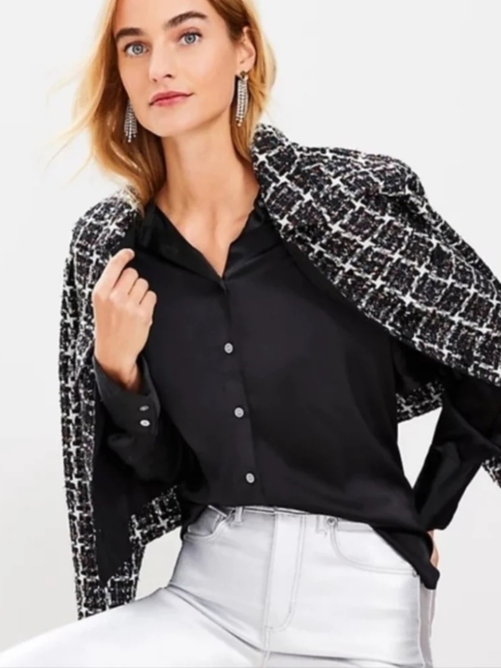 Loft Silky Black Blouse - Worn Once - Picture 6 of 6